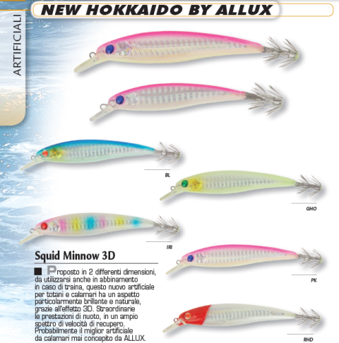 Allux - Alcedo Squid Minnow 3D mm. 080 gr. 9 colore IRI